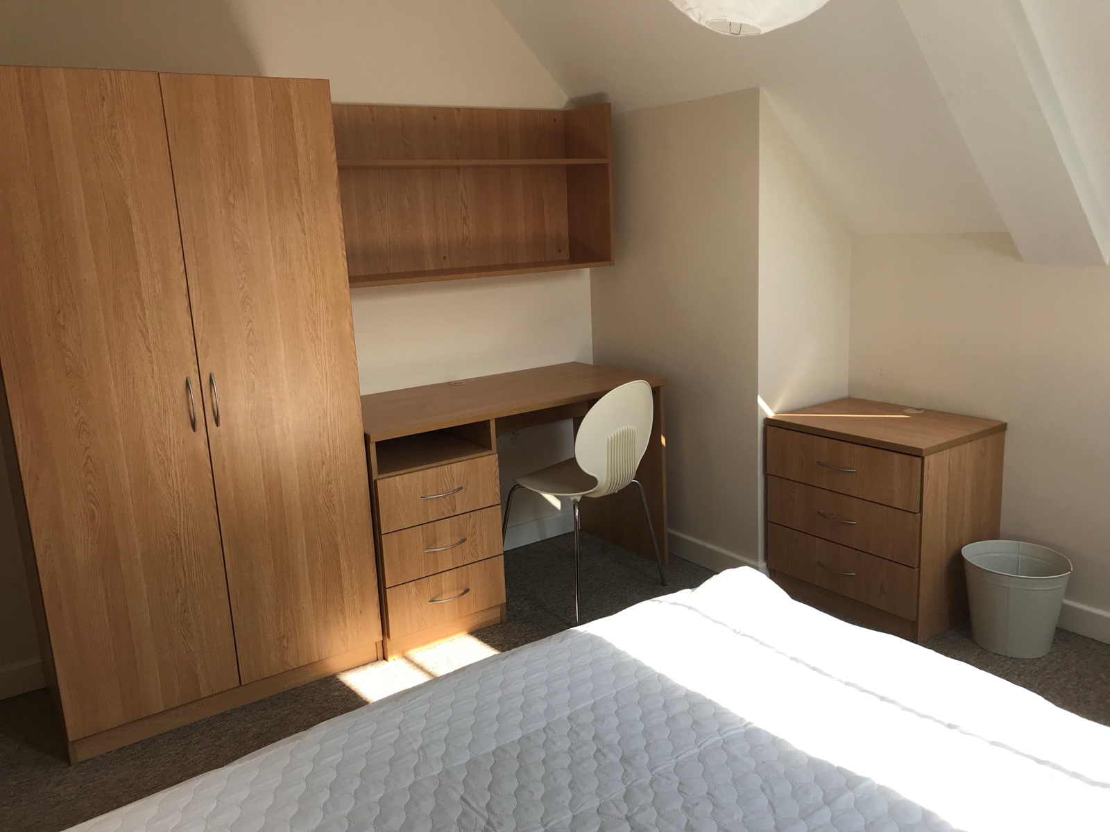 Bedroom desk and wardrobe, Flat 10 Conel Court