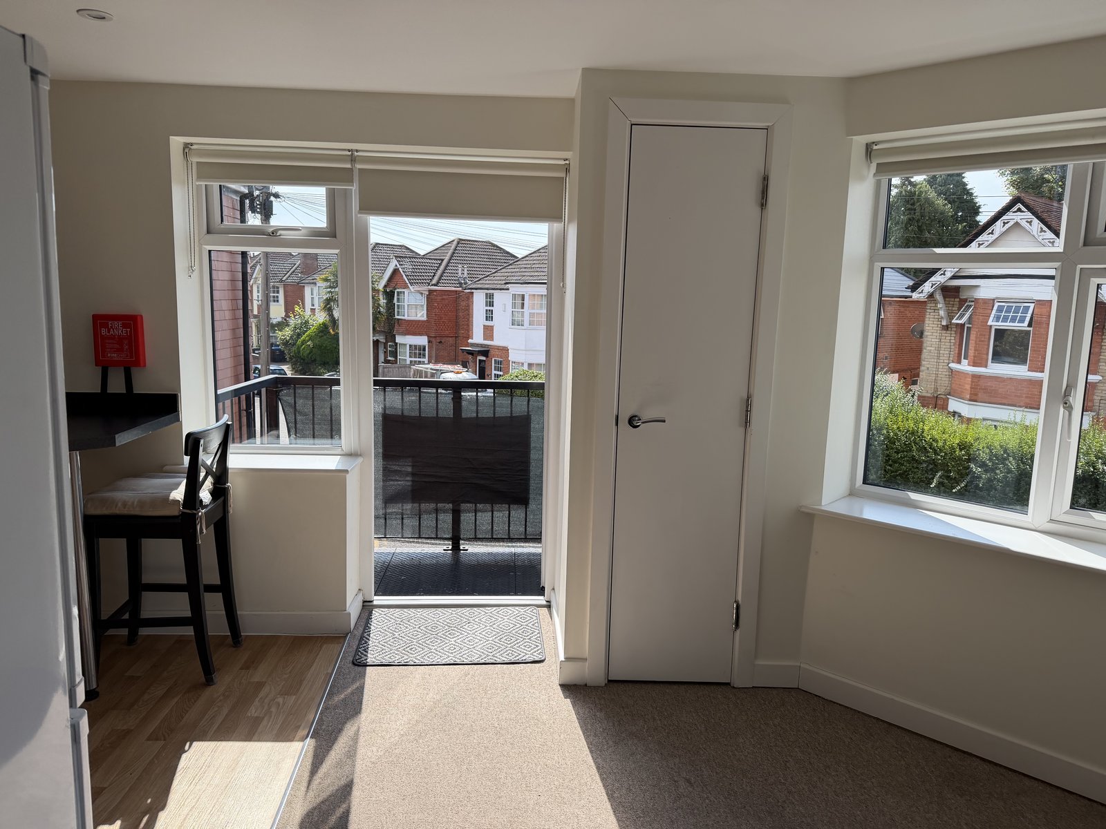 Dining space and balcony, Flat 4 Richmond Court
