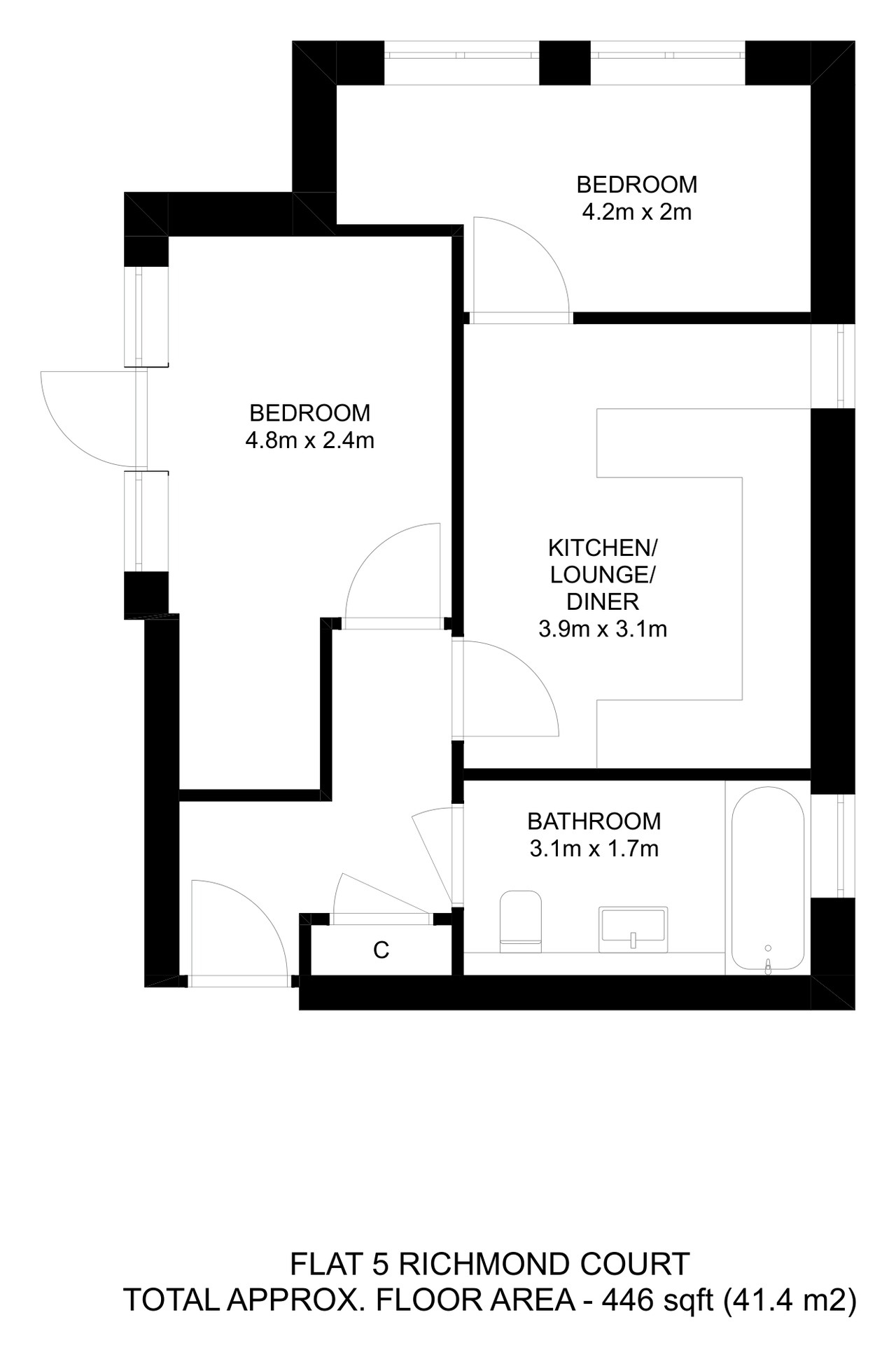 Floorplan of Flat 5, Richmond Court